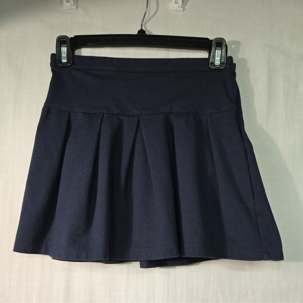 Gap Kids Skirt Girls L 10 Navy Blue Pleated Side Zipper School Uniform
